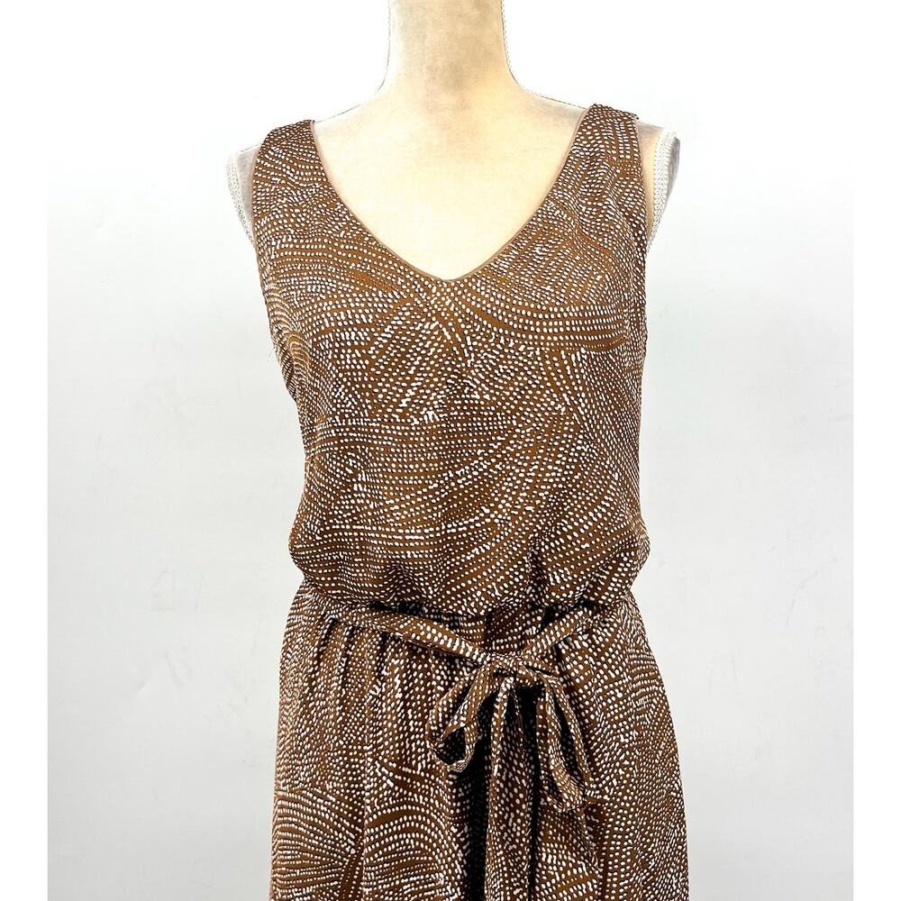 NIC+ZOE Womens Swirling Sands Bianca Dress Large Neutral Tan White Tank NWT - Picture 5 of 13